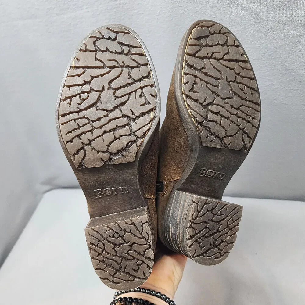 Born‎ Alondra Brown Suede Women's Western Tassle Booties Sz 6 - NWOB